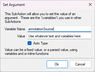 Setting the annotationSource argument
