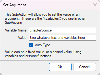 Setting the chapterSource argument