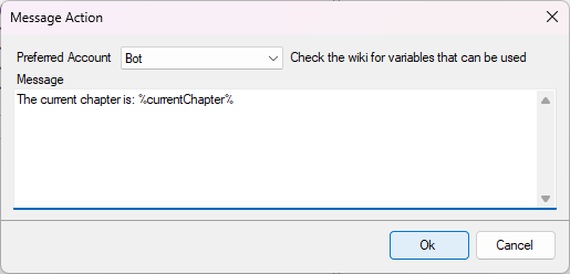 Using the currentChapter variable