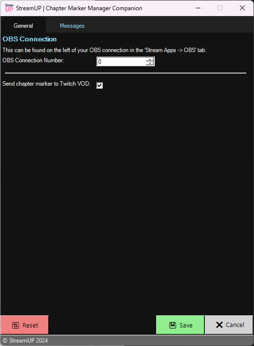 The General settings tab