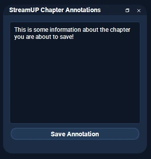 The Chapter Annotations dock