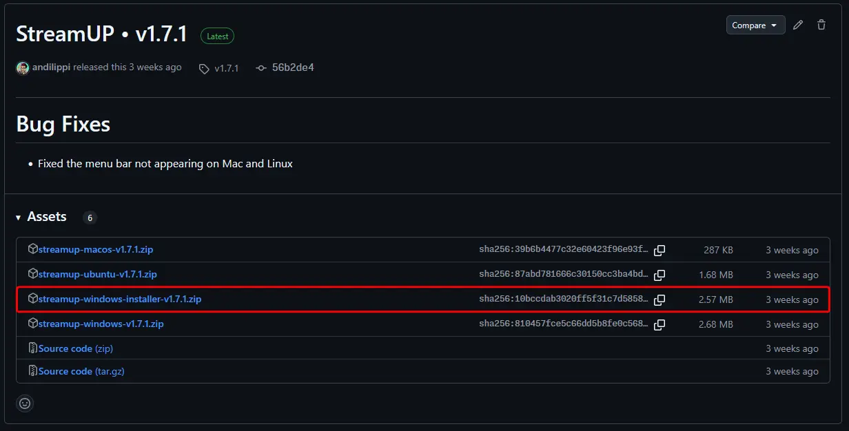 StreamUP Installer Download